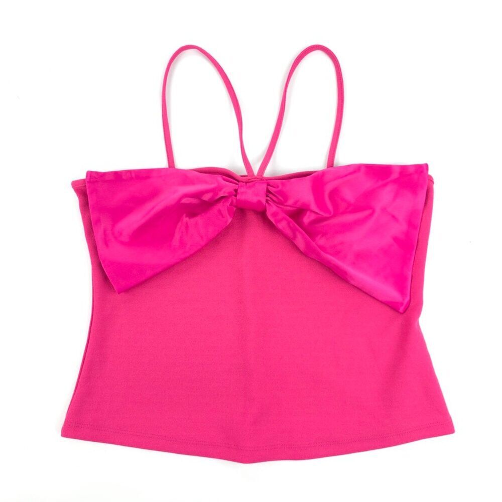 NWT Anthropologie Maeve Bow-Front Top Pink 90s Y2k Romantic Soft Girl Coquette